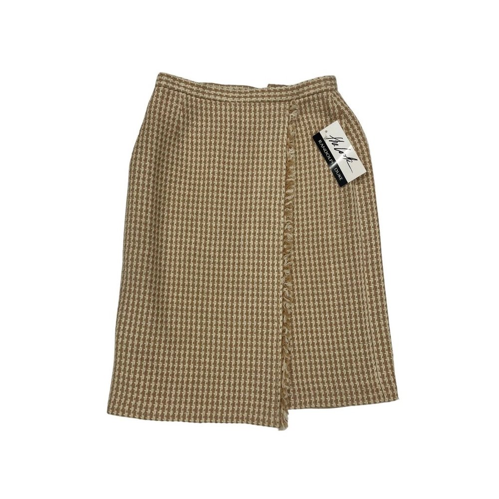 the look RANDOLPH DUKE Tweed Fringe Trim Skirt 8 NWT